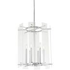 Beacon Trace 6-Light Chrome Pendant with Clear Beveled Glass Shade