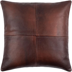 Rico Brown Solid Polyester 20 in. x 20 in. Throw Pillow