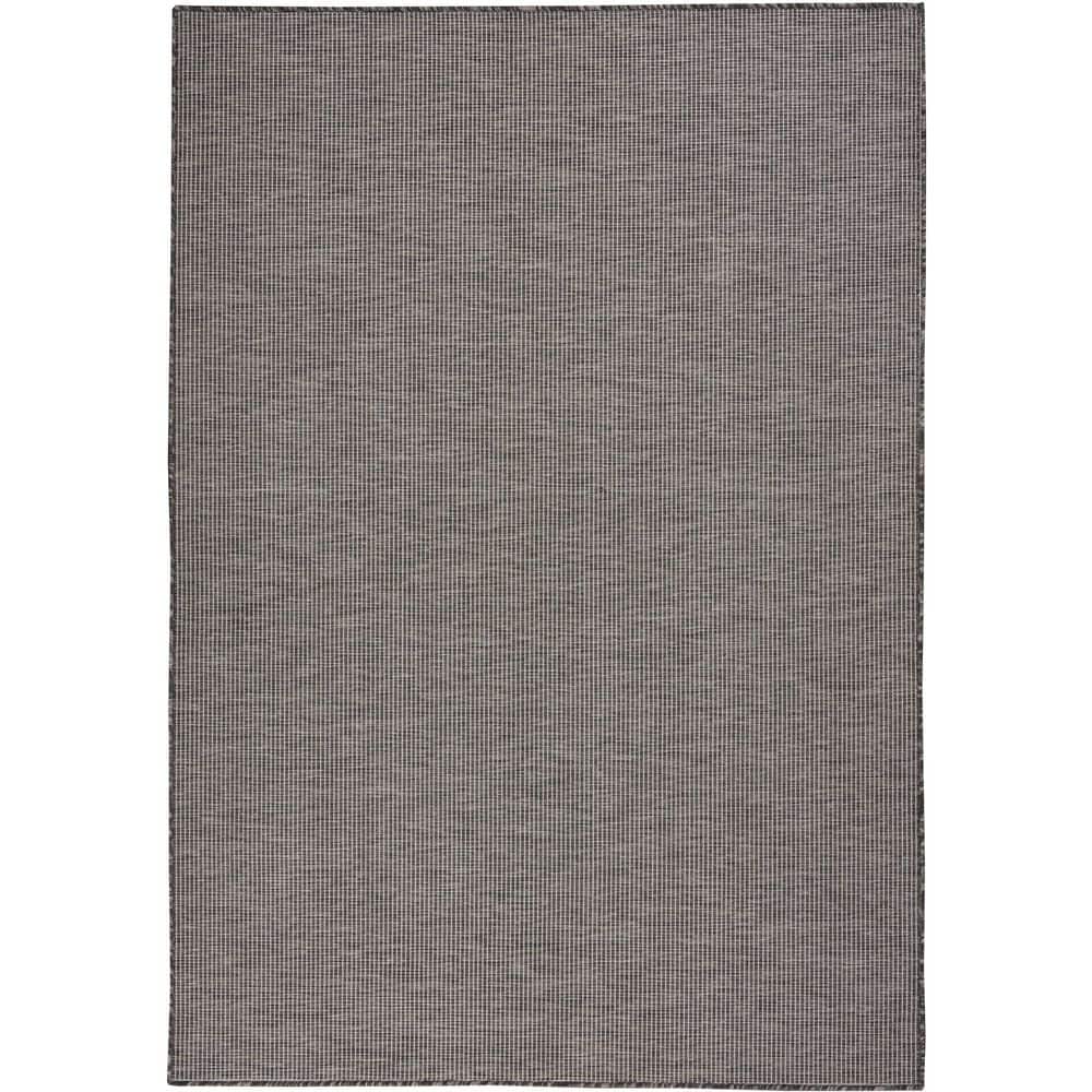 Charcoal 5' x 7' Flat Woven Synthetic Indoor/Outdoor Rug