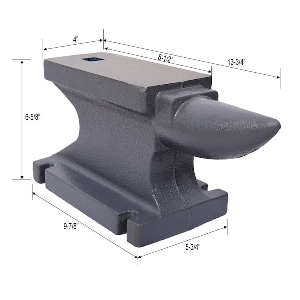 Tidoin 55 lb. Cast Iron Anvil with Single Horn Round Horn and