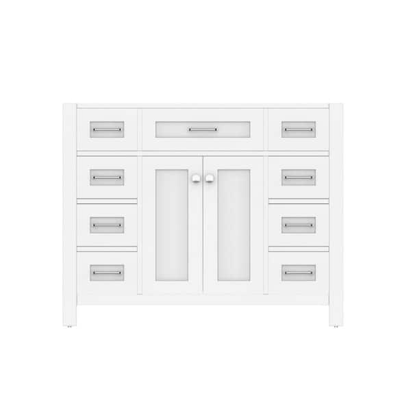 Alya Bath Norwalk 41 in. W x 21.5 in. D x 33.45 in. H Bath Vanity Cabinet without Top in White