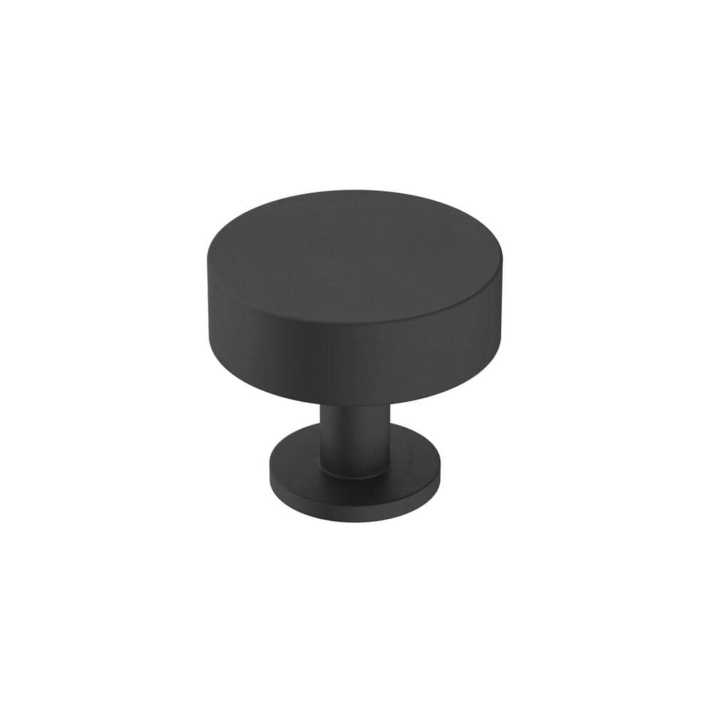 Radius 1-1/4 in. (32mm) Modern Matte Black Round Cabinet Knob