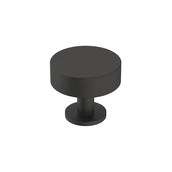 Amerock Radius 1-1/4 in. (32mm) Modern Matte Black Round Cabinet Knob