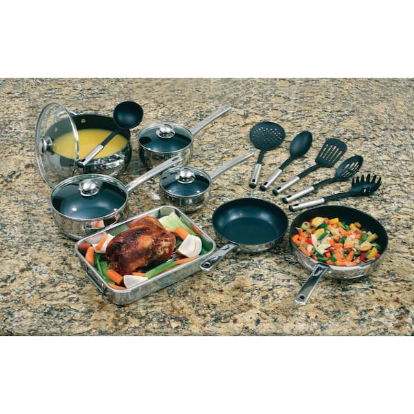 Babish 18-Piece Stainless Steel Cookware Set 