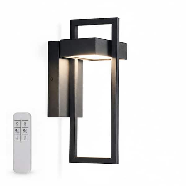 5.12 in. 1-Light Dimmable Waterproof Matte Black Integrated LED Outdoor Wall Sconce for Front Door, Porch, Garage