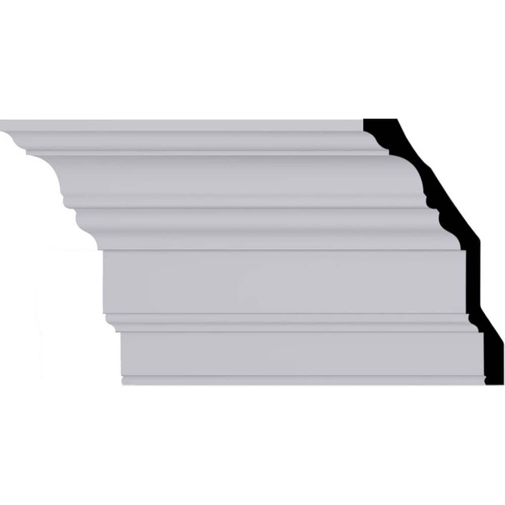 Primed White Polyurethane Geometric Crown Moulding Sample