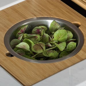 16.75 in. Workstation Serving Board Set with Stainless Steel Mixing Bowl for Kitchen Sink