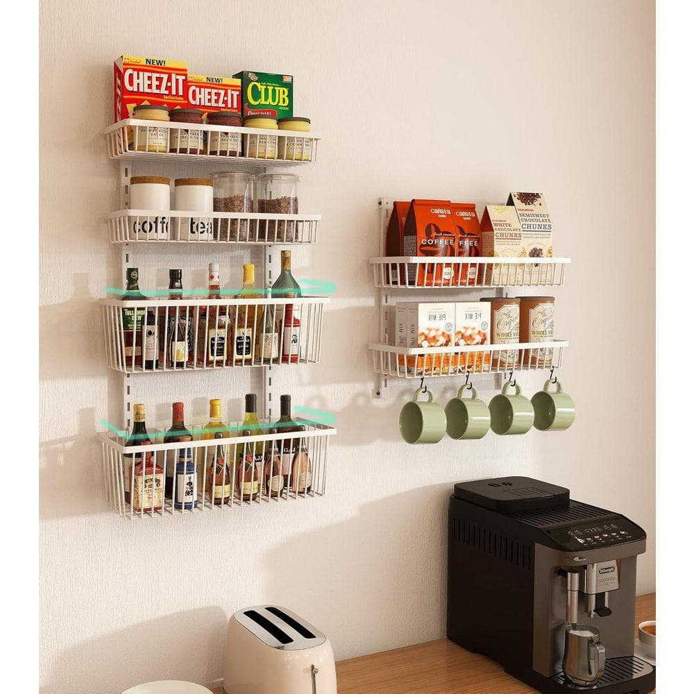 Lynzavix 9-Shelf White Adjustable Heavy-Duty Wall Mounted Over the