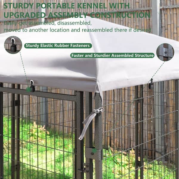 VEIKOUS 4.5 ft. x 4.5 ft. Dog Kennel Outdoor Dog Enclosure