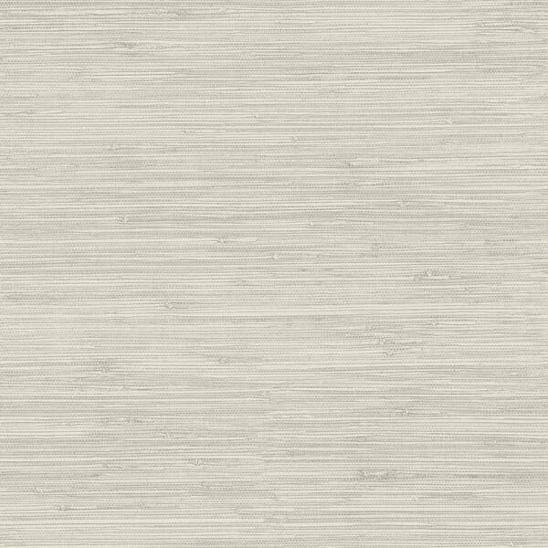 Chesapeake Grassweave Light Grey Imitation Grasscloth Textured Paper Pre Pasted Wallpaper Sample