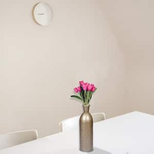 15.5 in. Champagne Modern Decorative Iron Hammered Tabletop Centerpiece Flower Vase