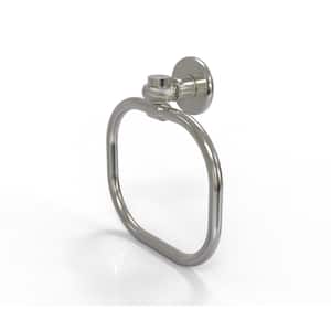 Continental Collection Towel Ring with Twist Accents in Satin Nickel