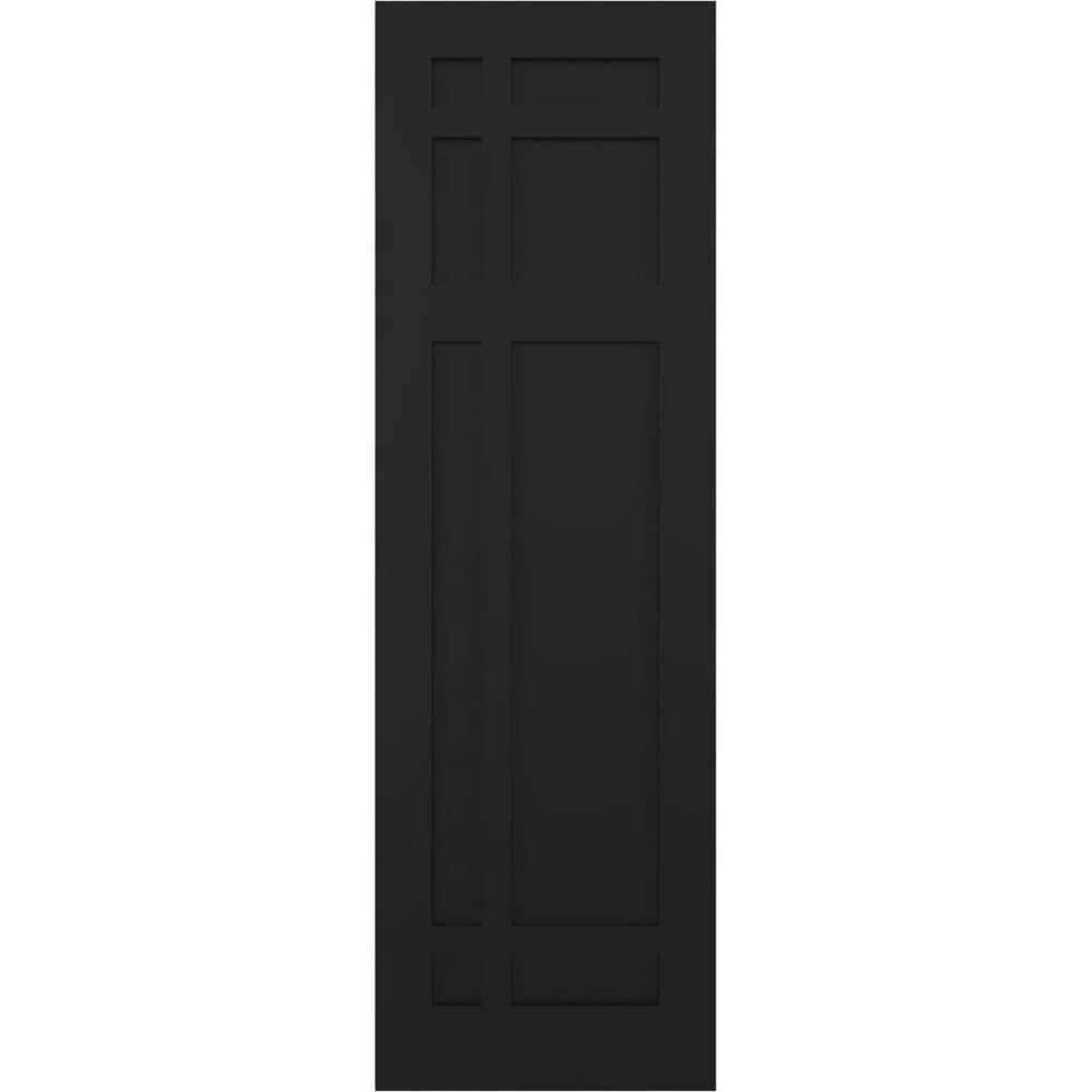 12 in. x 52 in. Flat Panel True Fit PVC San Juan Capistrano Mission Style Fixed Mount Shutters Pair in Black price history on PriceWatchPro