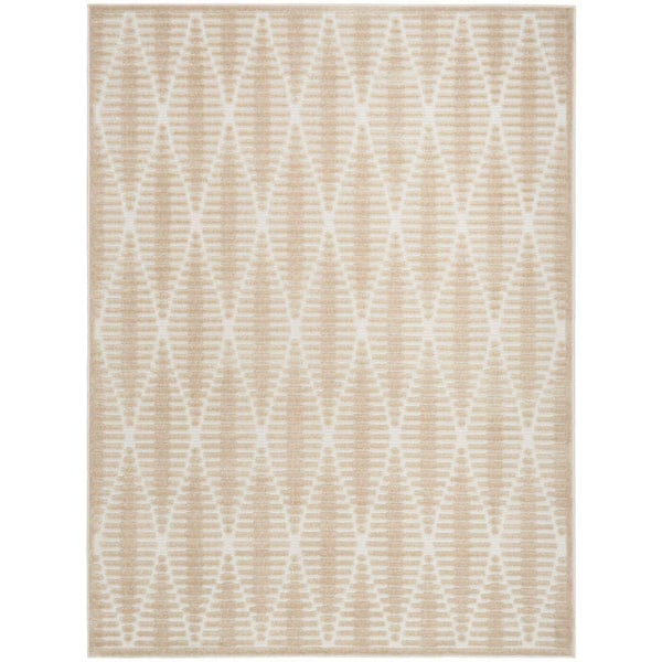 Nourison Casual Beige 5 ft. x 7 ft. Diamond Contemporary Area Rug