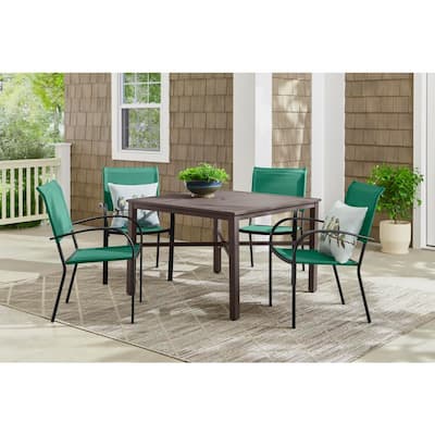 Stylewell Patio Dining Tables The Home Depot - Stylewell Mix And Match White Round Glass Outdoor Patio Dining Table