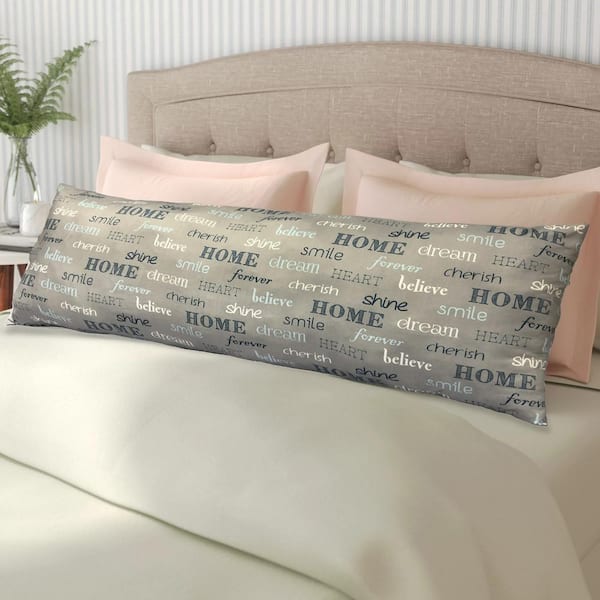 Harper Lane Inspire Gray 18 in. x 48 in. Body Pillow