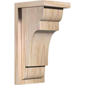 7-1/2 in. x 8 in. x 16 in. Douglas Fir New Brighton Smooth Corbel with Backplate