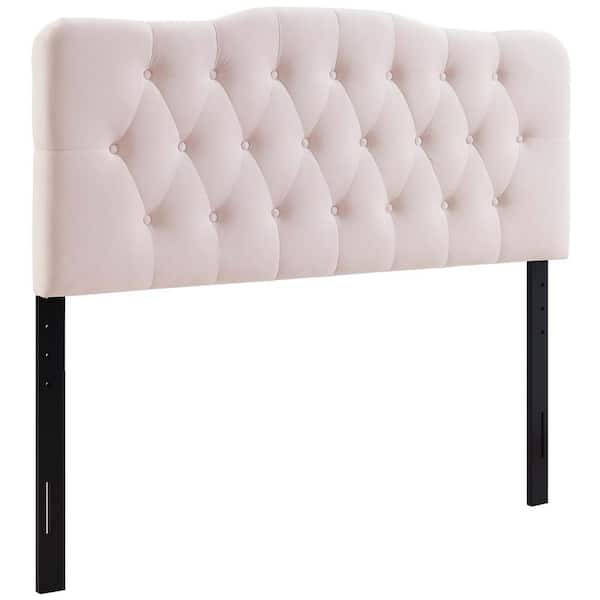 Annabel Pink Queen Diamond Tufted Performance Velvet Headboard