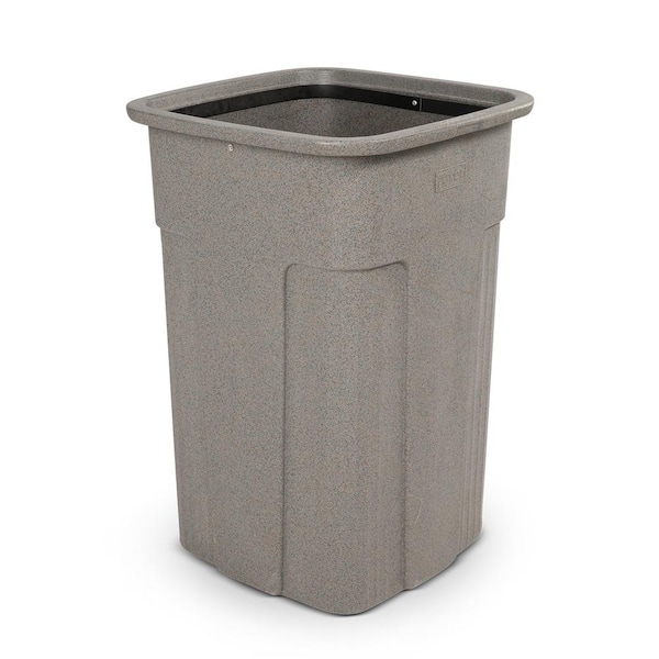 Slimline 50 Gal. Graystone Square Trash Can