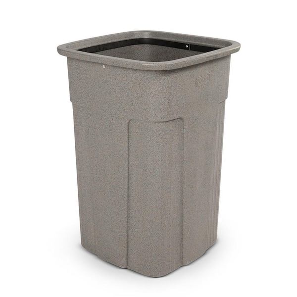 Toter 50 Gallon Slimline Square Trash Can (Graystone)