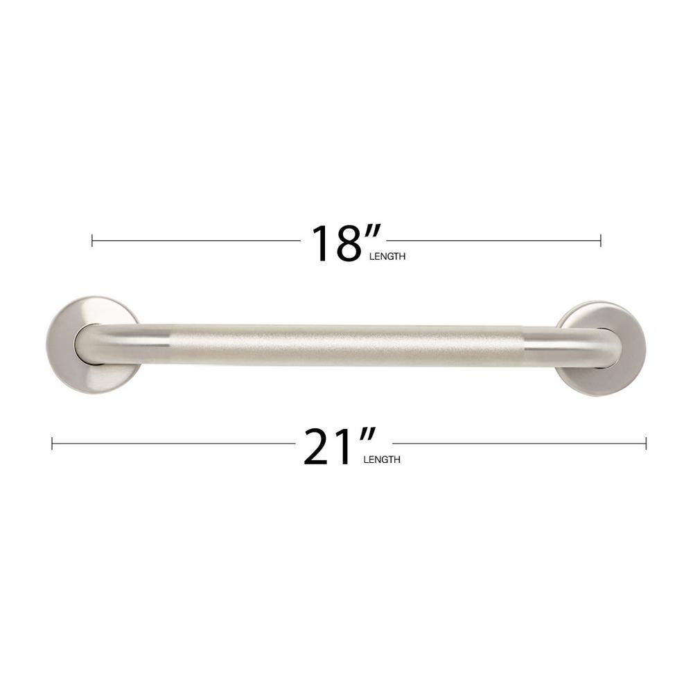 18'' Stainless Steel Wall Mounted Bathroom Grab Bar with Peened Grip