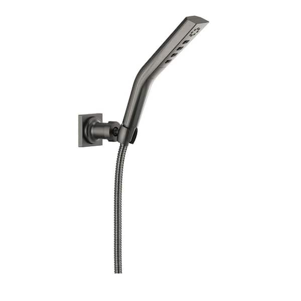 Delta 3-Spray Patterns 1.75 GPM 1.81 in. Wall Mount Handheld Shower Head with H2Okinetic in Lumicoat Black Stainless