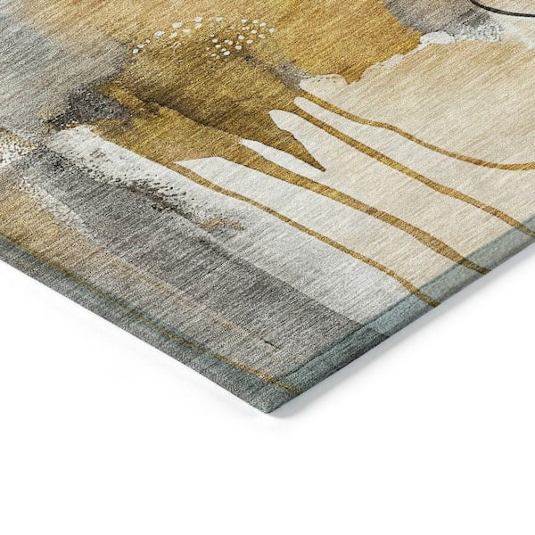 Chantille Machine Washable Indoor/Outdoor Abstract ACN2019 Mocha 2 ft. 3 in. x 7 ft. 6 in. Runner Rug