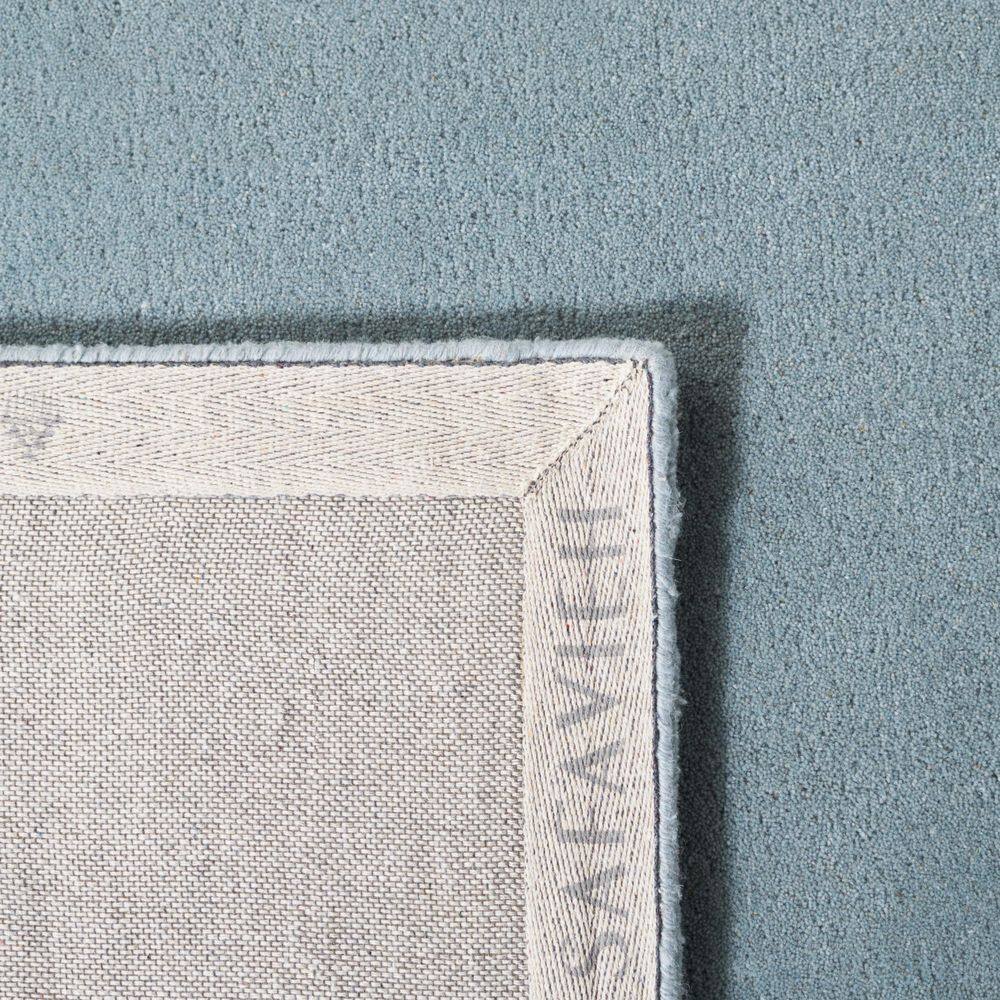 Handmade Fifth Avenue 5' Square Blue Tufted Wool Area Rug