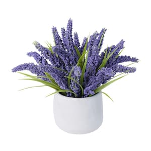 12in Artificial Plants Flowers Outdoor 21 Bundles UV Resistant Faux Lavender Flowers with Vase for Home Garden Decor