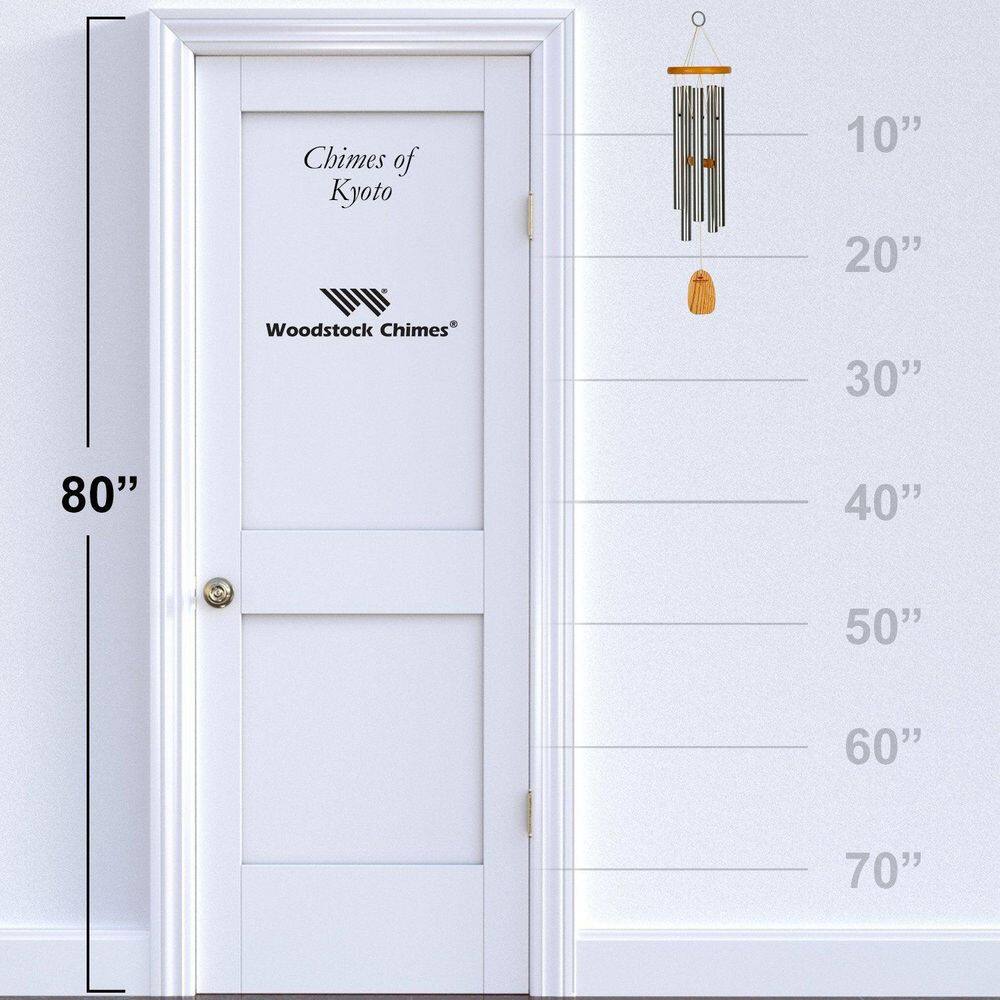 Kyoto 25" Silver and Wood Wind Chime