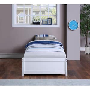 White Twin Bed with 2-Storage Drawers