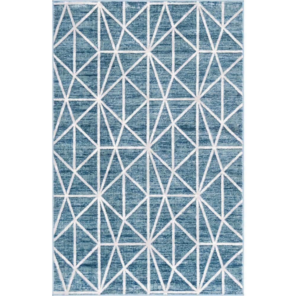 Matrix Trellis Geometric Blue 8 ft. x 10 ft. Area Rug price history on PriceWatchPro