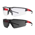 2-Pack Milwaukee Clear and Tinted Safety Glasses with Anti-Scratch Lenses