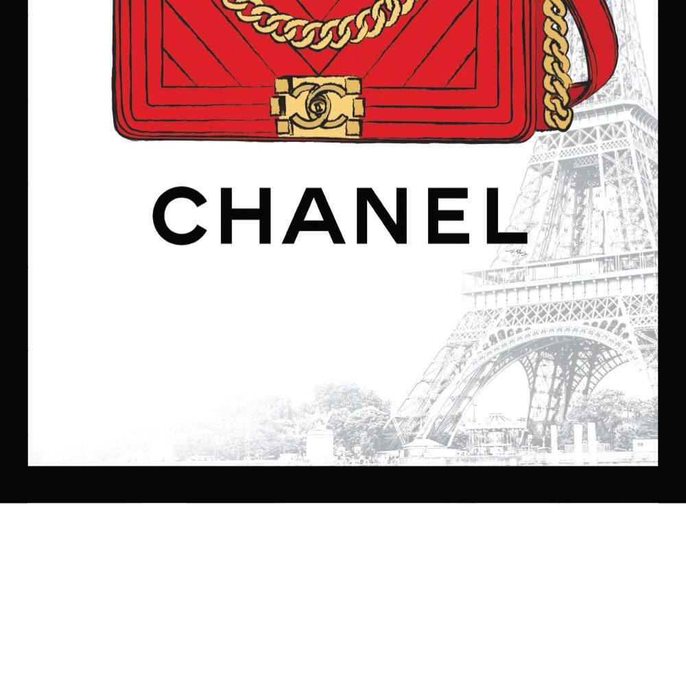 Red and Gold Chanel Purse Print for Kids Room