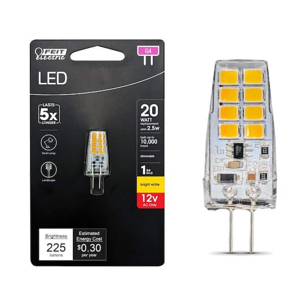 20-Watt Equivalent T4 G4 Bi-Pin Base Landscape 12-Volt LED Light Bulb Bright White (3000K)