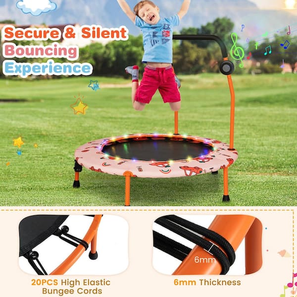 Gymax 36 in. Mini Toddler Trampoline w/LED Bluetooth Speaker
