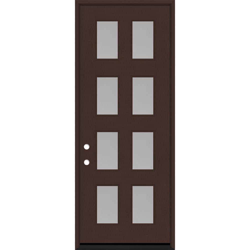 Regency 36 in. x 96 in. 8L Modern Clear Glass RHIS Chestnut Stained Fiberglass Prehung Front Door w/6 in. Jamb price history on PriceWatchPro