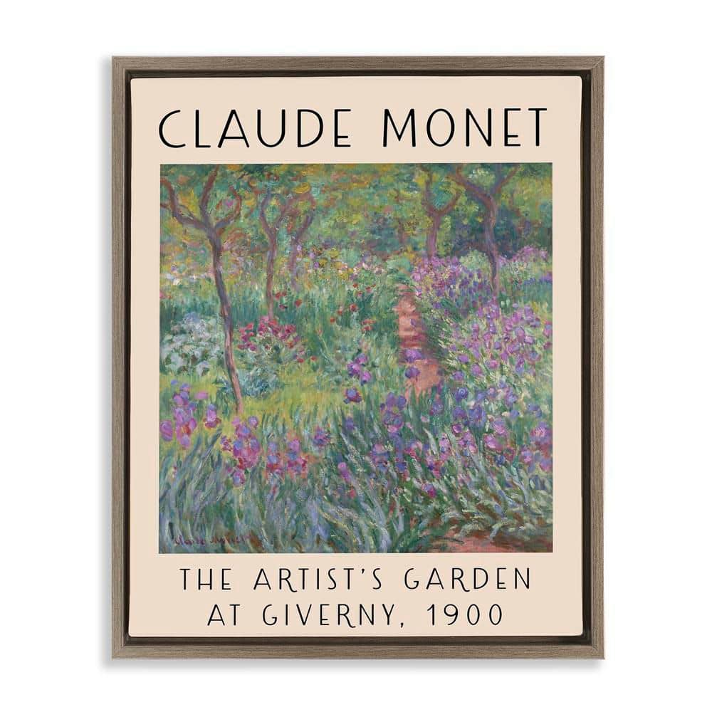 Classic Garden by Monet by Daphne Polselli Brown Floater Frame Nature Graphic Art Print 31 in. x 25 in. price history on PriceWatchPro