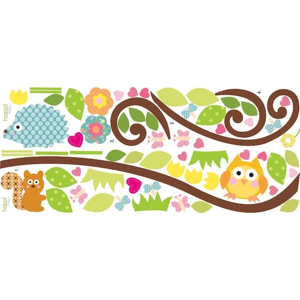 ROOMMATES RMK1861SCS Happi Scroll Branch Peel and Stick Wall Decals 