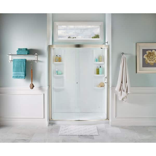 Elevate Frameless 60x72-inch Top-Roller Curved Sliding Shower Door