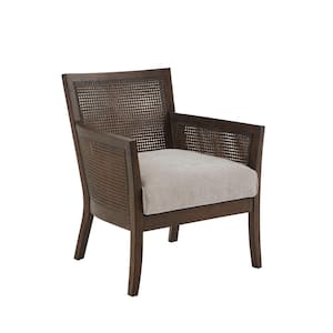 Blaine Tan/Espresso Arm Chair 28 in. W x 28.5 in. D x 33.5 in. H Cane