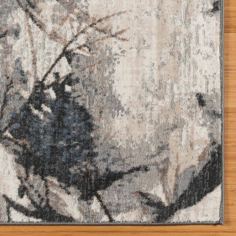 Gray Abstract Tufted Washable Reversible 5' x 7' Synthetic Rug