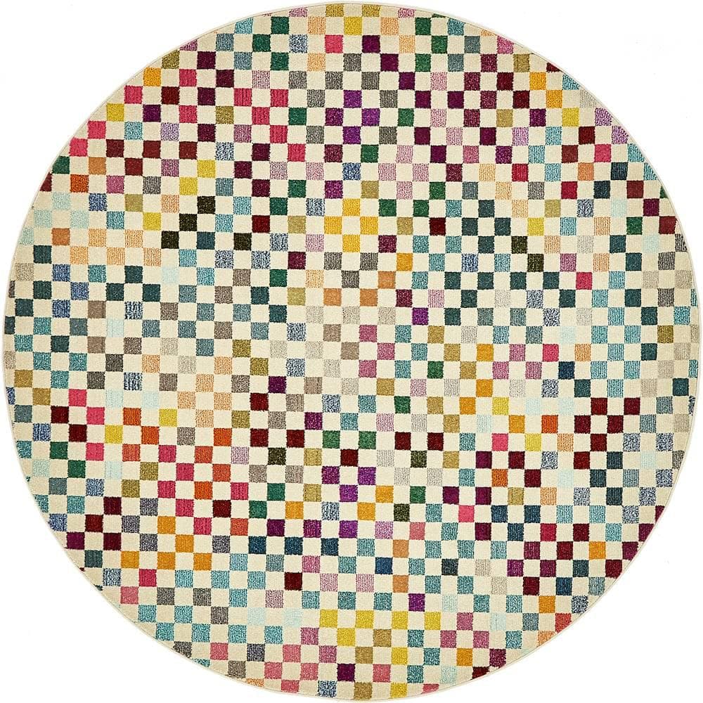 Unique Loom Chromatic Palm Bay Multi 8' 0 x 8' 0 Round Rug 3139811