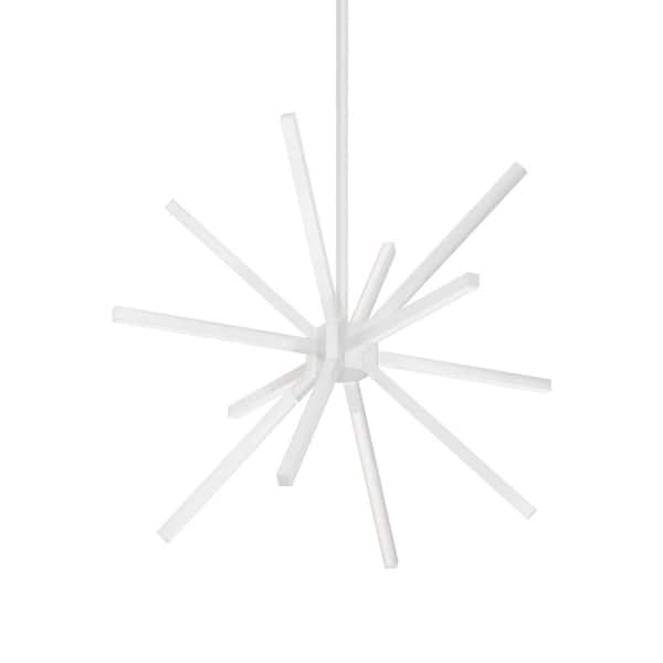 KUZCO Sirius Minor 48-Watt 20 in. 12-Light Integrated LED White Chandelier