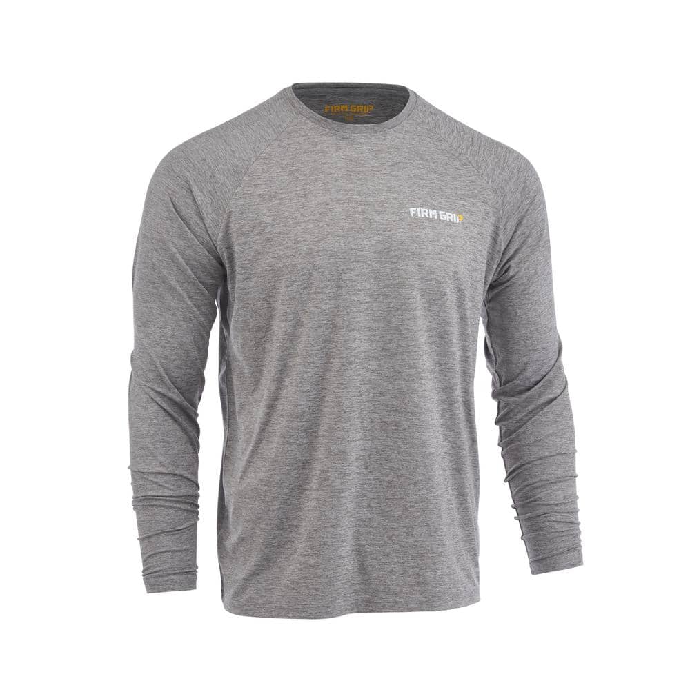 Mens Medium Gray Performance Long Sleeved Shirt
