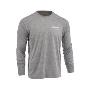 Men's Medium Gray Performance Long Sleeved Shirt