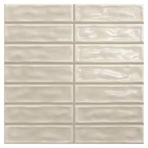 Spanish Lineas Ceramic 8"x 8"x 8mm Wall Tile Case - Beige Gray (25 PCS, 11 Sq. Ft.)