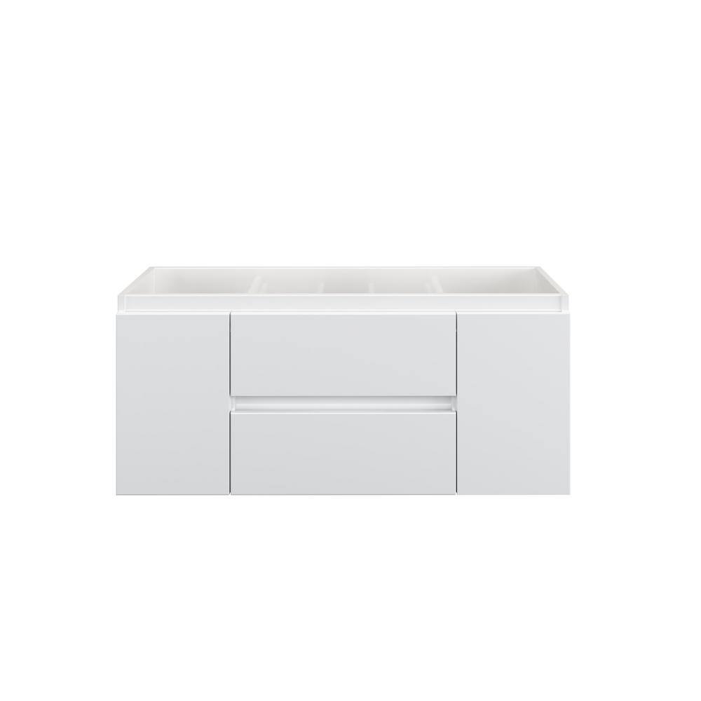 Salt 47'' Glossy White Wall-Mounted Single Vanity Base