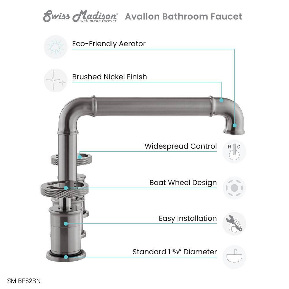 Avallon 8" Brushed Nickel Widespread Bathroom Faucet