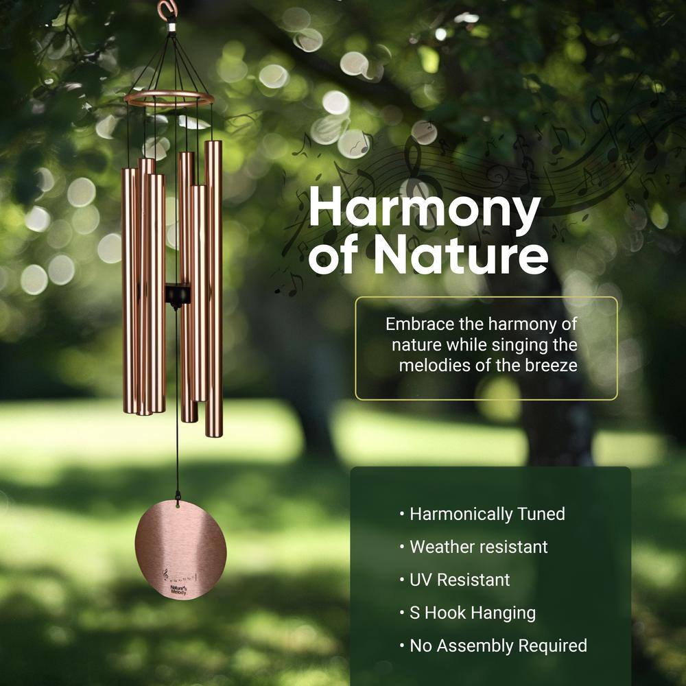 Rose Gold 28" Anodized Aluminum Outdoor Wind Chimes